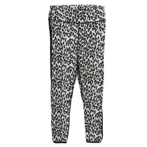 THE UPSIDE Animal Print Leggings Black White Yellow Arrow Logo Size US 6